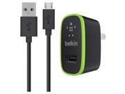 Belkin Mixit Home And Travel Wall Charger With 4 foot Micro Usb Chargesync Cable 2.1 Amp black