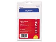 Innovera 92245 Visitor Self Adhesive Name Badges 3 1 2 X 2 1 4 White Blue 100 Pack