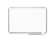 MasterVision MA0547830 Planning Board 1 Inch Grid 48X36 White Silver