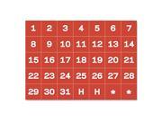 MasterVision FM1209 Calendar Magnetic Tape Calendar Dates Red White 1 Inch X 1 Inch