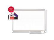 MasterVision CR0832830A All Purpose Porcelain Dry Erase Planning Board 1X2 Grid 48X36 Aluminum Frame