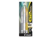 Pilot 072838344021 G2 Metallics Retractable Gel Ink Pen 3 Assorted Inks 0.7 Fine Point