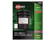 Avery 7278260502 Easy Peel Ultraduty Ghs Chemical Labels Laser 4 3 4 X 7 3 4 White 100 Box