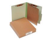 ACCO A7015044 Pressboard 25 Pt Classification Folders Letter 4 Section Leaf Green 10 Box
