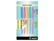 Pilot 072838465436 Frixion Light Pastel Collection Erasable Highlighters Assorted 5 Pack