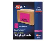 Avery 7278205936 Neon Shipping Label Laser 8 1 2 X 11 Neon Magenta 100 Box