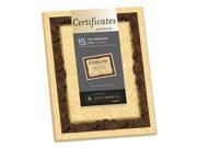 Southworth 98868 Foil Enhanced Parchment Certificate Brown W Brown Gold Foil 8 1 2 X 11 15 Pk