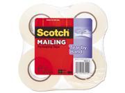 Scotch 3842 4 Tear By Hand Packaging Tape 1.88 Inch X 50Yds 1 1 2 Inch Core Clear 4 Pack