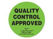 LabelMaster BLT21 Warehouse Self Adhesive Label 2 Inch Dia. Quality Control Approved 500 Roll