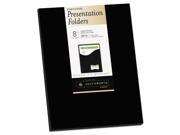 Southworth 98873 One Pocket Presentation Folders 8 1 2 X 11 Black 8 Pack