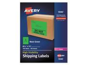 Avery 7278205940 Neon Shipping Label Laser 8 1 2 X 11 Neon Green 100 Box