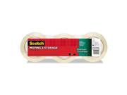 Scotch 3631 3 Moving Storage Tape Premium Thickness 1.88 Inch X 60Yd 3 Inch Core Clear 3 Pack