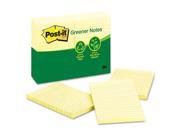 Post it 660RPYW Recycled Note Pads 4 X 6 Lined Canary Yellow 100 Sheet 12 Pack