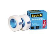 Scotch 811 2PK Removable Tape 811 2Pk 3 4 Inch X 1296 Inch 1 Inch Core Transparent 2 Pack