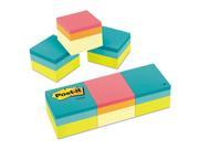 Post it 20513PK Mini Cubes 2 X 2 Canary Yellow Green Wave 400 Sheet 3 Pack