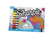 Sharpie 1989554 Adult Coloring Kit Aquatic Theme Coloring Book With 20 Markers