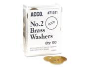 ACCO A7071511 Washers For Two Piece Paper Fasteners 1 2 Inch Cap 1 1 4 Inch Diameter Gold 100 Box