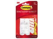 Command MMM17001ES General Purpose Hooks 3Lb Capacity Plastic White 2 Hooks 4 Strips Pack