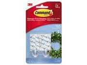 Command 17091CLRES Clear Hooks Strips Plastic Medium 2 Hooks 4 Strips Pack