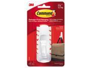 Command MMM17003ES General Purpose Hooks 5Lb Capacity Plastic White 1 Hook 2 Strips Pack