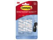 Command MMM17006CLRES Clear Hooks Strips Plastic Mini 6 Hooks 8 Strips Pack