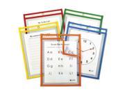 C Line 42630 Reusable Dry Erase Pockets 9 X 12 Assorted Primary Colors 5 Pack