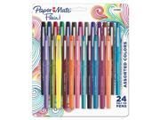Paper Mate 1978998 Point Guard Flair Bullet Point Stick Pen Assorted Colors .7Mm 24 Set