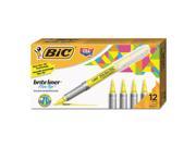 BIC GBLB11YE Brite Liner Flex Tip Highlighters Brush Tip Yellow 1 Dozen