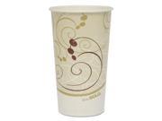 Symphony Paper Cold Cups 20oz White Beige Burgundy Polycoated Paper 1000 CT
