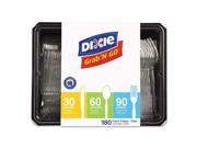 Dixie CH0369DX7 Heavyweight Polystyrene Cutlery Clear Knives Spoons Forks 180 Pack 10Pk Ctn