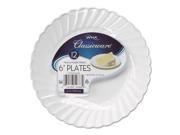 Classicware Plastic Plates 6 Dia. White 12 Bag 15 Bag Carton