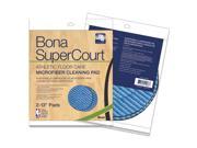 Bona AX0003501 Supercourt Athletic Floorcare Microfiber Cleaning Pad 13 Inch Dia Lt Dk Blue 2 Pk