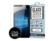 Microsoft Lumia 950 Screen Protector Covers 3 Pack Bubble Free Oleophoic Coated Tempered GLASS MPERO