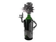 Chef Cat Serving Wine Metal Art Wine Bottle Display