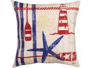 Nautical Breeze Starfish Print Indoor Outdoor Decorative Throw Pillow