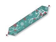`Winter Crisp` Red and Green Holiday Table Runner 72 X 13 1 2 In.