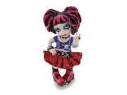Cosplay Kids Mini Goth Punk Girl Giving Peace Sign Statue