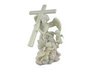 Angel Carrying Cross Marble Look Statue