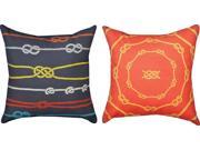 Nautical Knots Reversible Climaweave Indoor Outdoor Pillow 18 X 18
