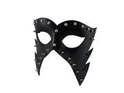 Black Vinyl Spiked And Studded Half Face Masquerade Mask