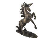 Bronzed Rearing Unicorn Statue