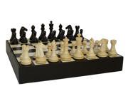 Black Mustang Chess Set With Black Maple Chest