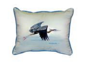 Pair of Betsy Drake Eddie’s Blue Heron Large Pillows 16 Inch x 20 Inch
