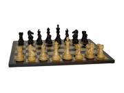 Black Pro Chess Set With Black Birdseye Maple Board