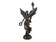 Bronzed Nike Goddess of Victory Raising Torch Statue