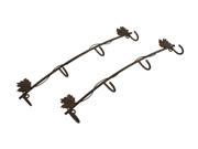 The Winery Set of 2 Bronze Rows of Cup Hooks