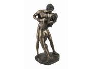 Bronzed Nude Lovers in a Passionate Embrace Sharing a Kiss Statue