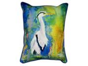 Pair of Betsy Drake D and B’s Blue Heron Large Indoor Outdoor Pillows