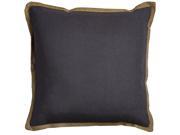 22 In. X 22 In. Charcoal Decorative Pillow Hidden Zipper Removable Pillow Cover