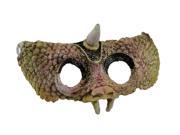Horned Reptilian Textured Half Face Halloween Mask